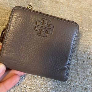 Tory Burch grey compact wallet
